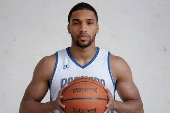 un hombre sosteniendo una pelota de baloncesto en sus manos y posando para una foto con la pelota en sus manos, Esaias Boursse, mitchell mohrhauser, una pintura fotorrealista, rayonismo