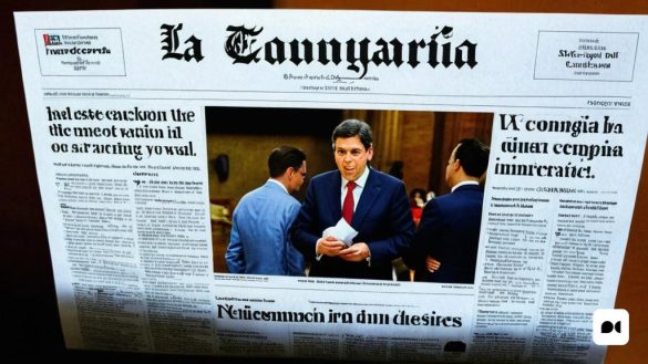un diari amb una imatge d'un home amb vestit i corbata a la portada i un home amb vestit i corbata a la part davantera de la part davantera de la part davantera, Carpoforo Tencalla, mitjans oficials, una fotografia d'estoc, premsa privada