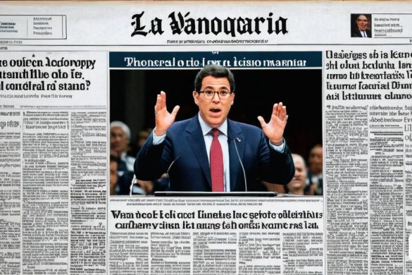 un diari amb una imatge d'un home amb vestit i corbata a la portada i una llegenda d'un missatge polític, Évariste Vital Luminais, foto realista, una captura de pantalla, premsa privada