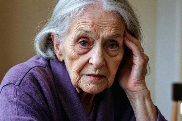 una dona gran asseguda a una taula amb un ordinador portàtil a la falda i una mà al cap, Constance Copeman, fotografia de retrat, retrat d'un personatge, neoplasticisme