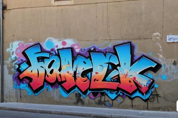 una paret amb grafits al costat d'un edifici amb una porta i una finestra al fons i una porta amb una finestra, Ejler Bille, gel, graffiti art, graffiti