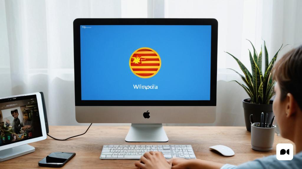 una persona asseguda a un escriptori amb un ordinador i un telèfon a sobre, amb un logotip a la pantalla, Carles Delclaux és, foto realista, infografia, incoherents