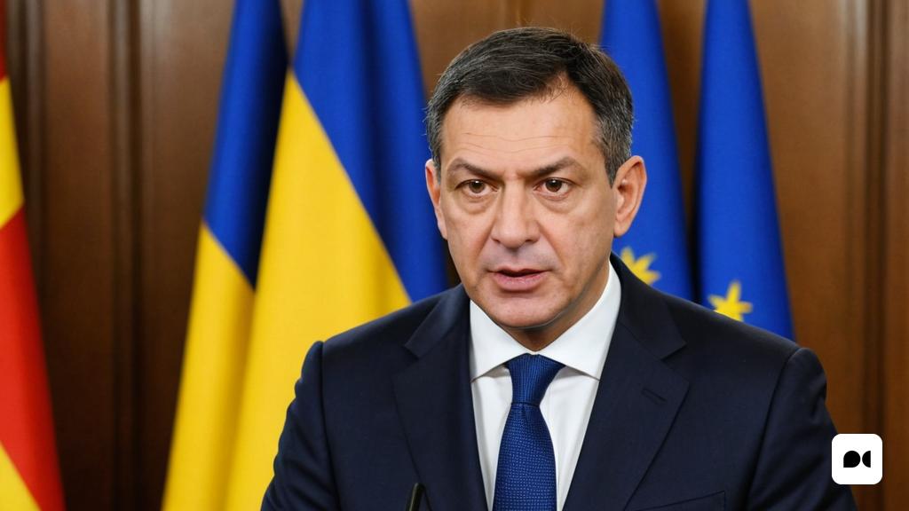 un home amb vestit i corbata assegut davant de banderes de diferents colors i mides en una habitació, Andrei Kolkoutine, zabrocki, un retrat, regionalisme