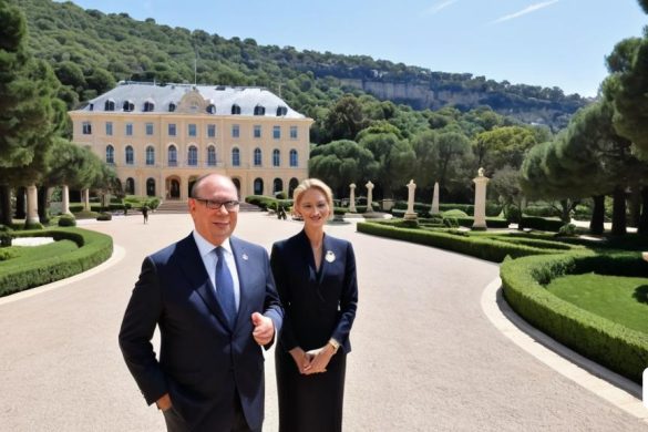 un home i una dona davant d'un gran edifici amb una calçada i arbres a banda i banda, Enguerrand Quarton, thierry doizon, un retrat, gòtic internacional
