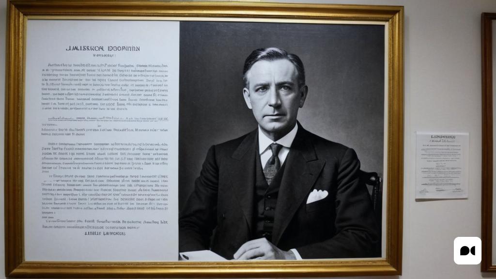 un retrat d'un home amb vestit i corbata en una mostra d'un museu amb una fotografia emmarcada d'ell, Bruno Liljefors, retrat del cap i les espatlles, una foto en color, secessió de Berlín