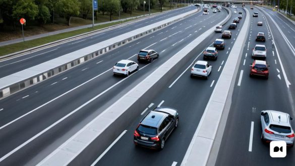 una carretera amb molts cotxes i un semàfor vermell al final de la carretera i un semàfor vermell, Edi Rama, traçat del camí, una foto d'estoc, els automatistes