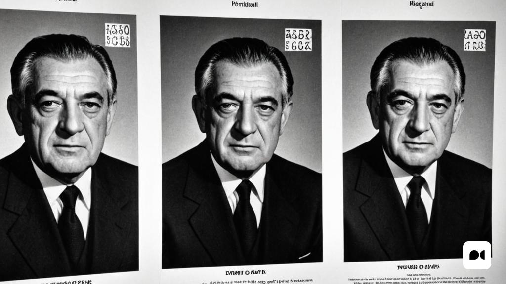 una foto en blanc i negre d'un home amb vestit i corbata amb tres cares diferents, Alberto Burri, vfx, una foto en color, estil tipogràfic internacional