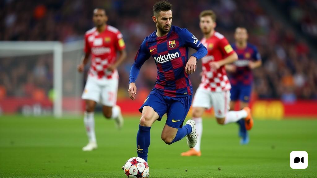 un futbolista corre amb la pilota a la mà i altres jugadors estan al fons mirant-lo, Carles Delclaux és, mitjans oficials, una imatge, plasticien