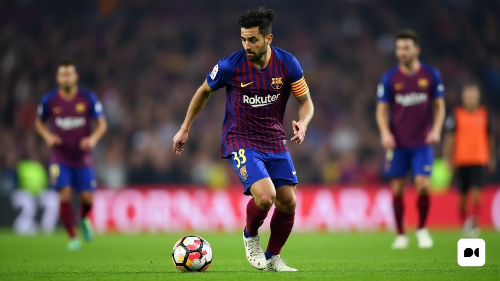 un futbolista corre amb la pilota a la mà i altres jugadors estan al fons mirant-lo, Carles Delclaux és, mitjans oficials, una pintura cubista, cubo-futurisme