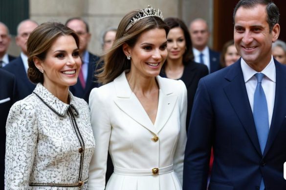 un grup de persones parades una al costat de l'altra davant una munió de gent amb vestit i corbata, Eva Gonzalès, fantàsticament cridanera, una foto, incoherents