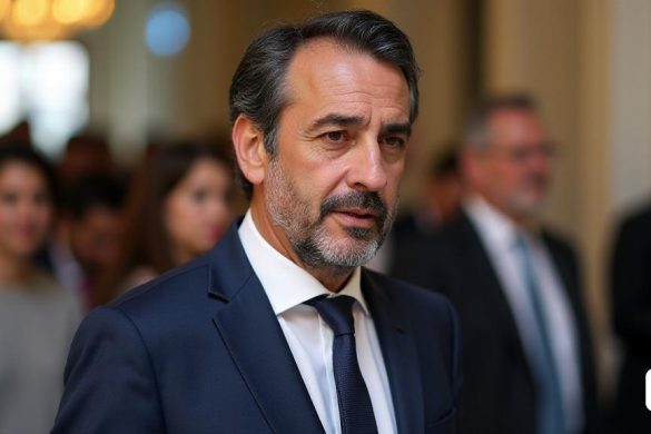 un home amb vestit i corbata davant d'una multitud de gent amb vestit i corbata, Antoni Pitxot, thierry doizon, un retrat, plasticien