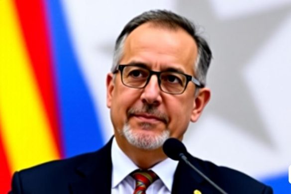 un home amb vestit i corbata dempeus en un podi amb un micròfon al davant i una estrella a la paret darrere seu, david rubín, ignacio fernandez rios, un retrat de personatge, arbeitsrat für kunst