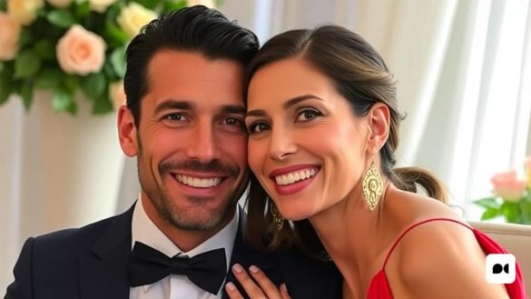 un home i una dona somriuen per una foto junts en una habitació amb flors i una finestra darrere d'ells, Dan Scott, imatge promocional, una imatge, premsa privada