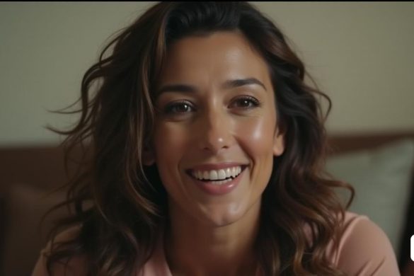 una dona somrient i mirant la càmera amb un somriure a la cara i l'espatlla, amb fons marró, Eva Gonzalès, imatge promocional, un retrat, samikshavad