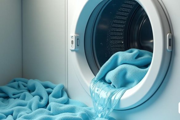 una rentadora amb un drap blau i una tovallola blava a terra al costat i una tovallola blava a la part davantera de la part davantera de la màquina, un Gyeon, renderitzador d'octà, una pintura fotorealista, fotorealisme