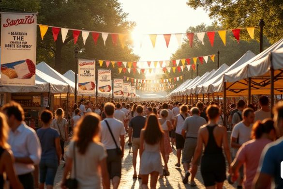 EspañolLa 28ª edición del Cavatast de Sant Sadurní d’Anoia, que se celebrará del 4 al 6 de octubre, será el epicentro mundial de la producción de vino espumoso. El recinto, el Parc Lluís Companys, está repleto de 25 bodegas y 10 puestos gastronómicos. La gente podrá disfrutar de catas, participar en actividades enogastronómicas en el Celler de la Fassina y participar en diversos eventos. El alcalde Pere Vernet proclama con orgullo la ciudad como la capital del cava y los vinos espumosos. El ambiente está lleno de emoción, ya que los visitantes podrán disfrutar de música en directo, conciertos y actividades infantiles durante todo el fin de semana. Por la noche, hay eventos especiales como La Nit Jove del Cava y conciertos. Alrededor del Cavatast, hay actividades adicionales como la Nit dels Màgnums y la Muestra Artesana de SOM Sant Sadurní. La escena captura la esencia de la celebración, la comunidad y la rica cultura de la región.