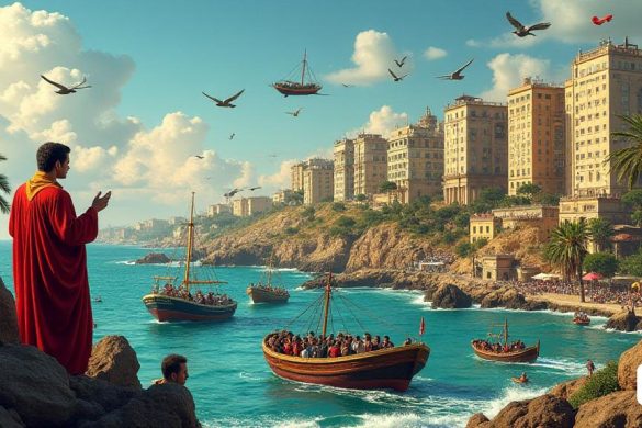 Una imagen de un panorama político lleno de desafíos y controversias. La escena incluye representaciones visuales de problemas de inmigración con barcos que llegan a Canarias, una crisis de vivienda con personas que luchan por encontrar una vivienda digna y un grupo de personas que pierden poder adquisitivo debido a las políticas económicas. También hay representaciones simbólicas de escándalos de corrupción que involucran a funcionarios gubernamentales como Koldo García y Begoña Gómez. En el fondo, hay tensiones judiciales y aislamiento internacional representados a través de relaciones tensas con líderes como Ursula von der Leyen y conflictos con gobiernos como Argentina y Venezuela. La imagen captura una situación parlamentaria compleja con diversos partidos políticos que causan desafíos de gobernabilidad. En general, la imagen retrata una sensación de agotamiento político y la posible caída de un líder en medio de varias crisis e incertidumbres.