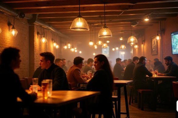 foto de un club cervecero con gente en La reunión anual de la Convención Marco de las Naciones Unidas sobre el Cambio Climático, más conocida como COP, se ha convertido, sobre todo desde su vigésimo primera edición que tuvo lugar en París (COP21), en un escaparate muy mediático. Considerada como la gran instancia desde la que debe dirigirse la lucha global contra el cambio climático, la COP lleva años deslizándose por una pendiente que va minando cada vez más irremediablemente su legitimidad. En su edición anterior (COP28), el hecho de que la(8k, mejor calidad, obra maestra, muy detallado:1.1)