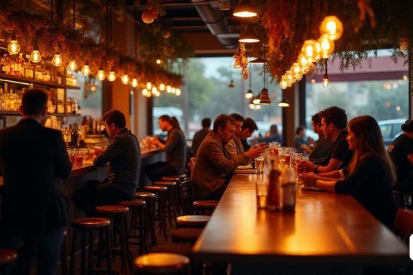 foto de un bar de una cervecería con gente en El Estado cierra todos los caladeros de gamba roja en las costas españolas y solo permitirá la pesca estas Navidades a cuenta del cupo de 2025. La Dirección General de Ordenación Pesquera ha adoptado la decisión tras superarse el límite anual de capturas fijado por Bruselas. La resolución, que ha sido enviada a todas las asociaciones, establece que no se permitirá más la pesca de gamba a partir de la medianoche de este jueves. Sin embargo, según fuentes del Departamento de Agricultura, se permitirá(8k, mejor calidad, obra maestra, muy detallado:1.1)