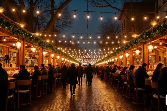 Interiorismo con gente tomando una cerveza en una cervecería Este pueblo a menos de 1 hora de Barcelona cuenta con el Mercado de Navidad más espectacular Disfruta de rutas mágicas y tradiciones navideñas del 5 al 29 de diciembre, muy cerca de la Ciudad Condal La llegada de la Navidad transforma el espíritu de los pueblos catalanes, llenando las calles de luces, ferias y actividades para toda la familia. Durante estas fechas, las tradiciones cobran vida, ofreciendo momentos únicos para disfrutar en compañía. Entre belenes vivientes, mercados y eventos especiales, las semanas de diciembre(8k, mejor calidad, obra maestra, muy detallado:1.1)