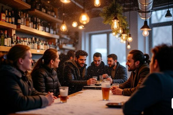 La foto de un bar cervecero con gente en Meteocat no dice adiós a la nieve: 3 regiones siguen en alerta por nevadas hoy Meteocat ya ha hecho pública su previsión para hoy, 9 de diciembre, y mantiene en alerta a tres regiones por fuertes nevadas El temporal invernal que ha azotado Cataluña este fin de semana aún no ha llegado a su punto álgido y final. Este lunes 9 de diciembre, según Meteocat, el frío y la nieve siguen siendo los grandes protagonistas en las zonas de montaña del norte de la región. Aunque la intensidad(8k, mejor calidad, obra maestra, muy detallado:1.1)