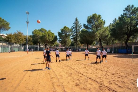 Castellví de la Marca se convierte en la capital de Roundnet durante el fin de semana Jugadores catalán, españoles y mundiales, en el campo de La Múnia Castellví de la Marca se ha convertido en un nuevo deporte que combina conceptos de tenis y voleibol durante el fin de semana. La maestría en el Barcelona en esta modalidad llenó el campo de fútbol de La Múnia con una actividad muy inusual. RoundNet, también conocido como 'Spikeball', es jugado por dos iguales (8k, mejor calidad, obra maestra, muy detallada: 1.1)