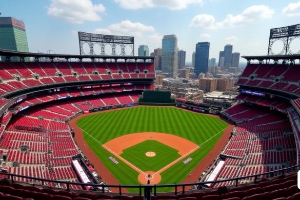 CALLE. LOUIS-Una vista de pájaro del estadio Busch recientemente revela lo que alguna vez se pensó imposible. Ubicado en el centro de una ciudad enloquecida de béisbol, la casa de los Cardenales de St. Louis se encuentra medio llenada de la mayoría de los juegos. Docenas de secciones en el nivel superior se encuentran deshabitados. Algunos puestos de concesión han sido desocupados. El rugido de una multitud casera generalmente apasionada está silenciado. Anuncio A medida que los Cardenales navegan por la parte temprana de su temporada de transición, han visto una caída significativa en la asistencia. El (8k, mejor calidad, obra maestra, muy detallada: 1.1)