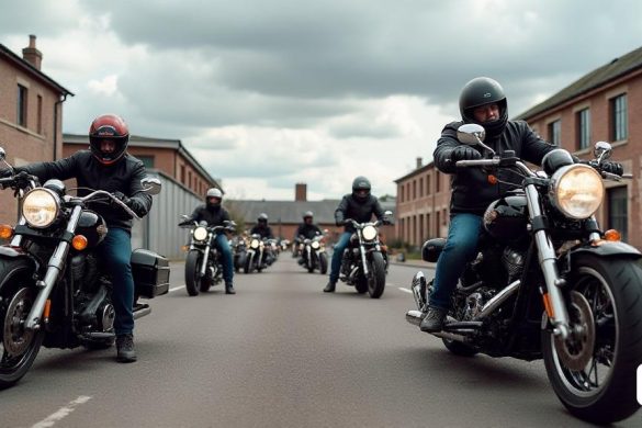 El propietario pone los frenos en el rally de motociclista 'Ton Up Day' Se ha cancelado un popular rally de moto después de que el propietario del lugar sugerido intervino para detenerlo. Ton Up Day se celebraría en junio en el depósito, un antiguo sitio militar que ahora alberga empresas, incluidas cafés y tiendas de antigüedades, en Weedon, Northamptonshire. Se esperaba que el evento, llamado así por un término de motociclismo para alcanzar una velocidad de 100 mph (160 km/h), continuaría la tradición de reunir a cientos de ciclistas, siguiendo la C (8k, mejor calidad, obra maestra, altamente detallada: 1.1)