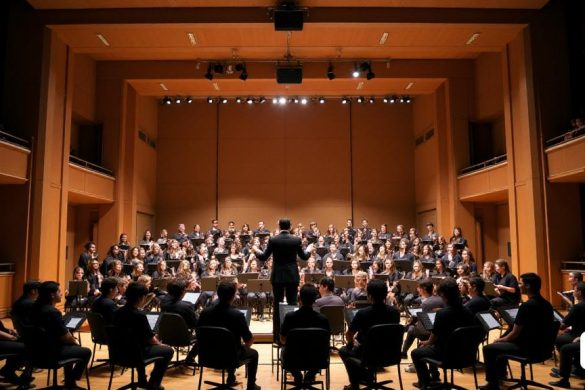 | La Municipal Music School de Tarragona celebra su 30 aniversario este viernes 16 de mayo, con un concierto en el Palau Firal y los Congresos de Tarragona a partir de las 6:30 p.m. Los estudiantes participarán en este evento, desde el nivel primario y con diferentes grupos: conjunto coral, combo e instrumental. El espectáculo se dirigirá por la actriz Neus Pàmies y tendrá las ilustraciones del artista Octavi Torné. La capacidad de este evento público ya está completa con el invi (8k, mejor calidad, obra maestra, muy detallada: 1.1)