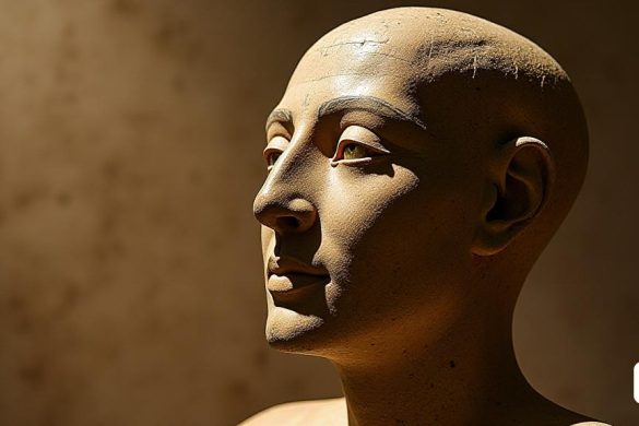 Secretos de la estatua de tumbas egipcias olvidadas reveladas Una cabeza de piedra que pasó décadas reuniendo polvo en una pared ha demostrado ser una estatua egipcia de una tumba antigua. El fragmento de la estatua fue una de los cientos de piezas, desde un diente de tiburón fosilizado hasta carteles de guerra, recolectado por un médico de Nottinghamshire. Cuando se inspeccionó, se descubrió que la reliquia estaba montada en un tablero de madera, que reveló que tenía 2.500 años, pero también contenía documentos que muestran que se encontró en 1888 cerca de una pirámide "perdida". VA (8k, mejor calidad, obra maestra, muy detallada: 1.1)